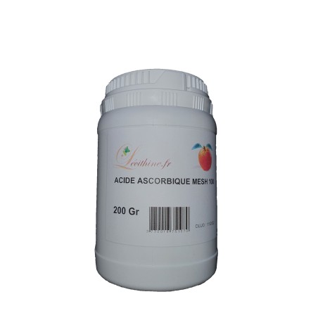 ACIDE L ASCORBIQUE (VITAMINE C) MESH 100 EN POT DE 200 G