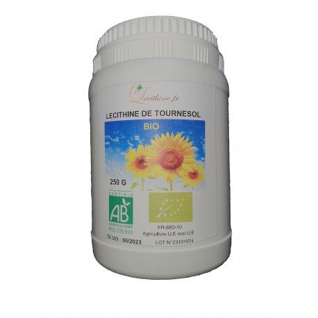 LECITHINE DE TOURNESOL BIO EN POT DE 250 Gr